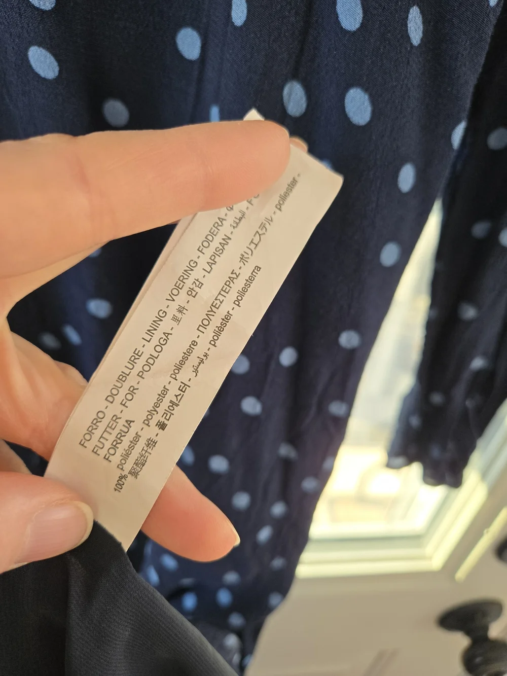 Zara Navy Polka Dot Puff Shoulder Midi Dress Women's Large - Picture 9 of 13